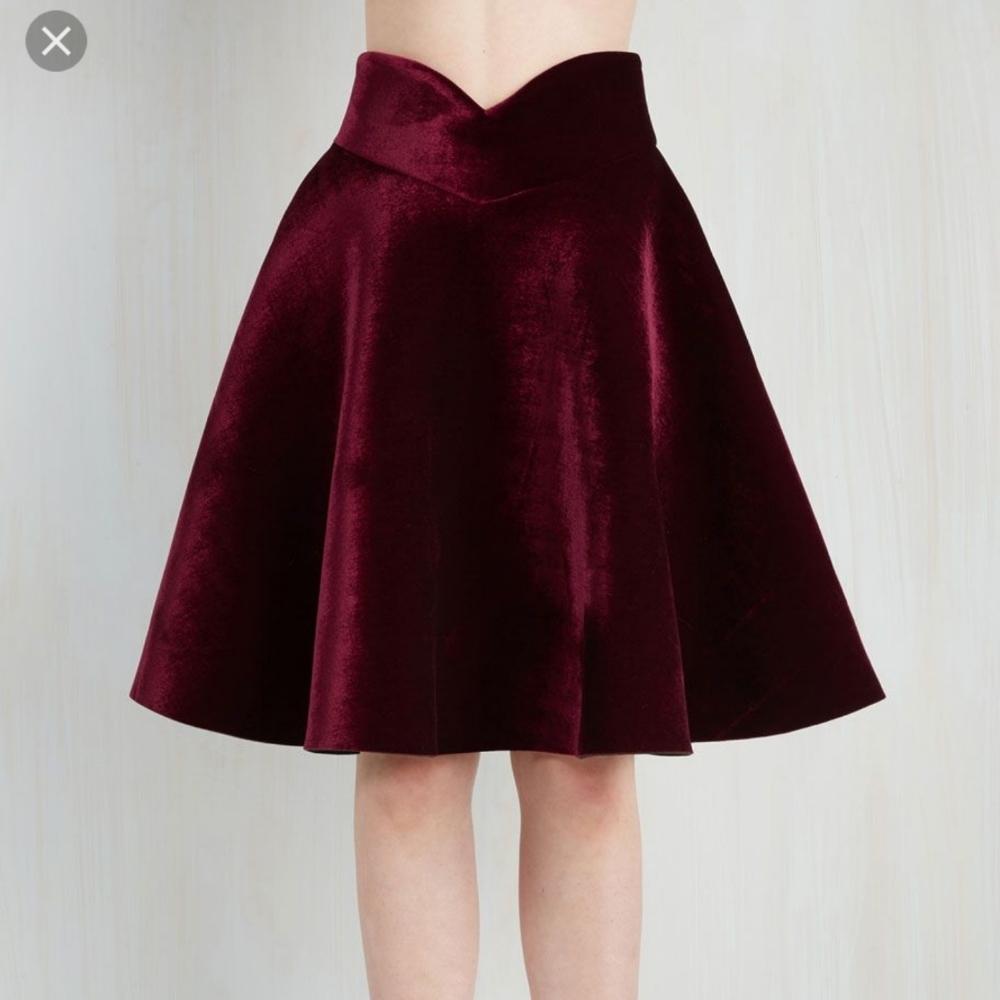 Modcloth Viva la Velvet skirt by JOA